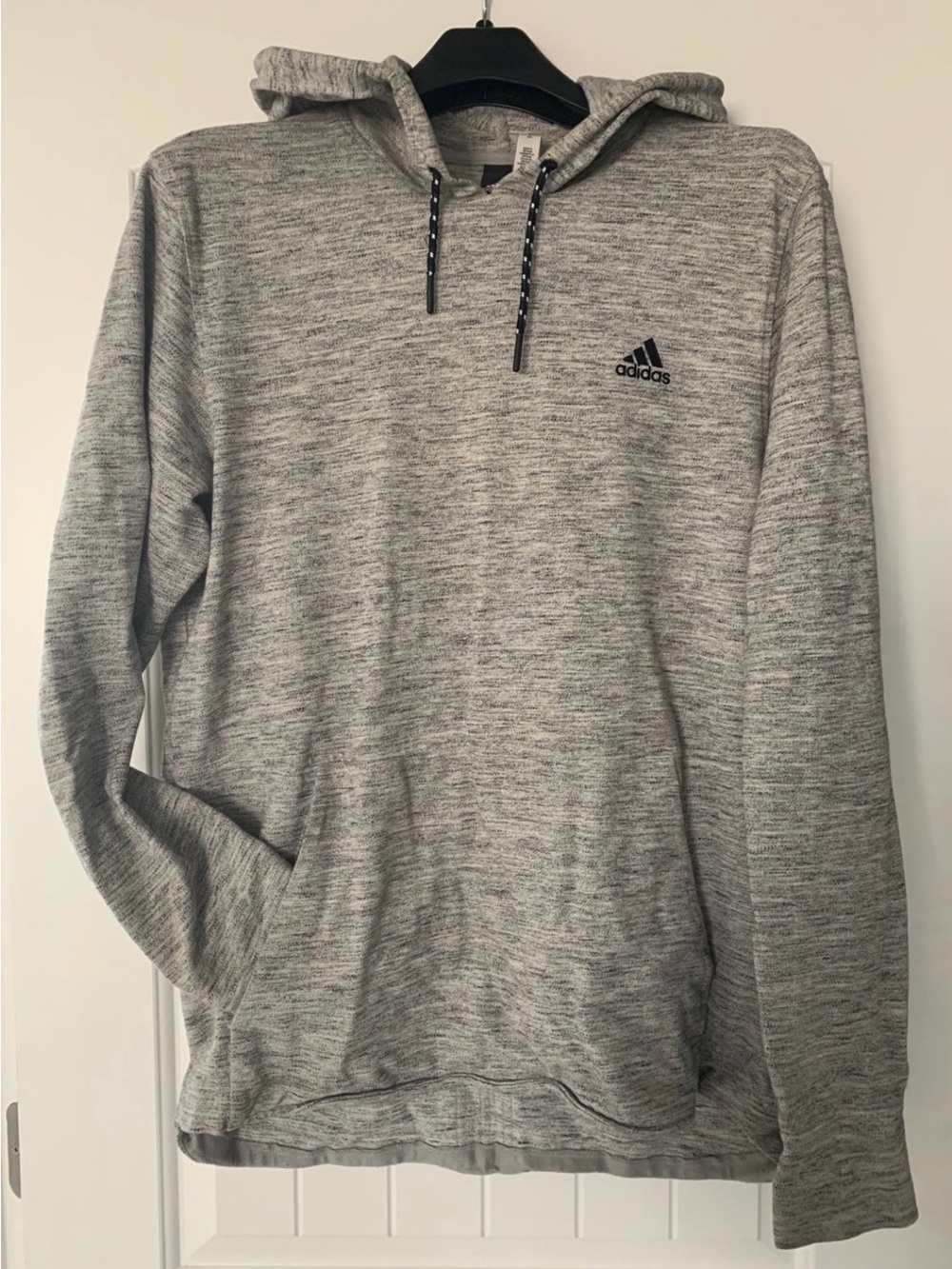 adidas Heather Gray Pullover Hoodie with Drawstring